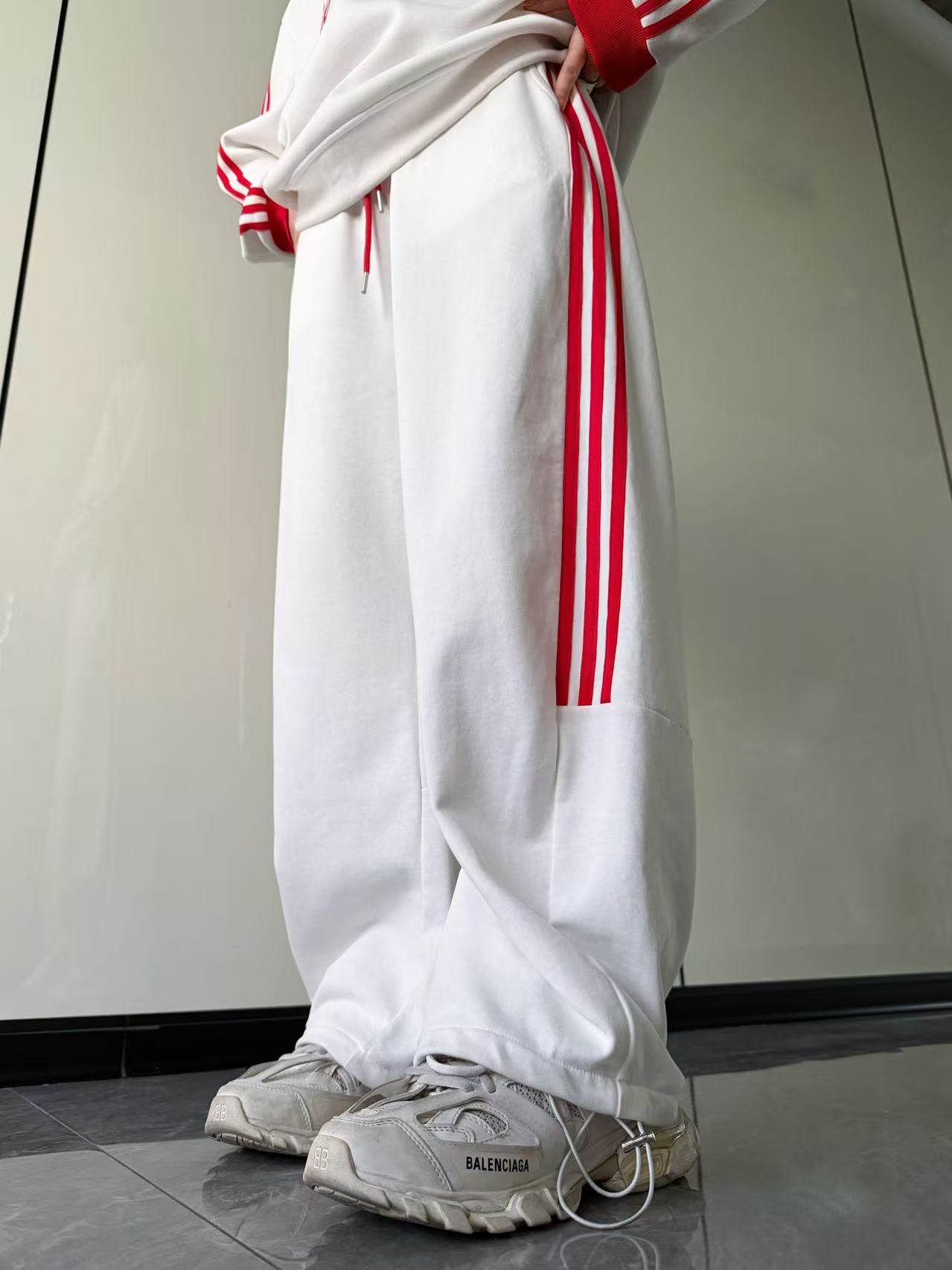 【舒适有型】高街美式时尚百搭潮流显瘦通勤宽松休闲阔腿裤08-1