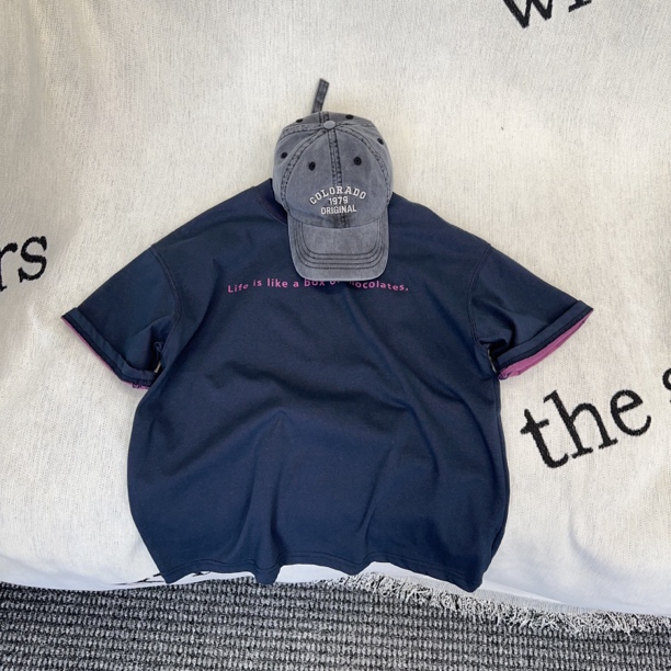 KM PERSONALITY 2025 新款 夏季男童短袖T恤 蓝紫色 8170