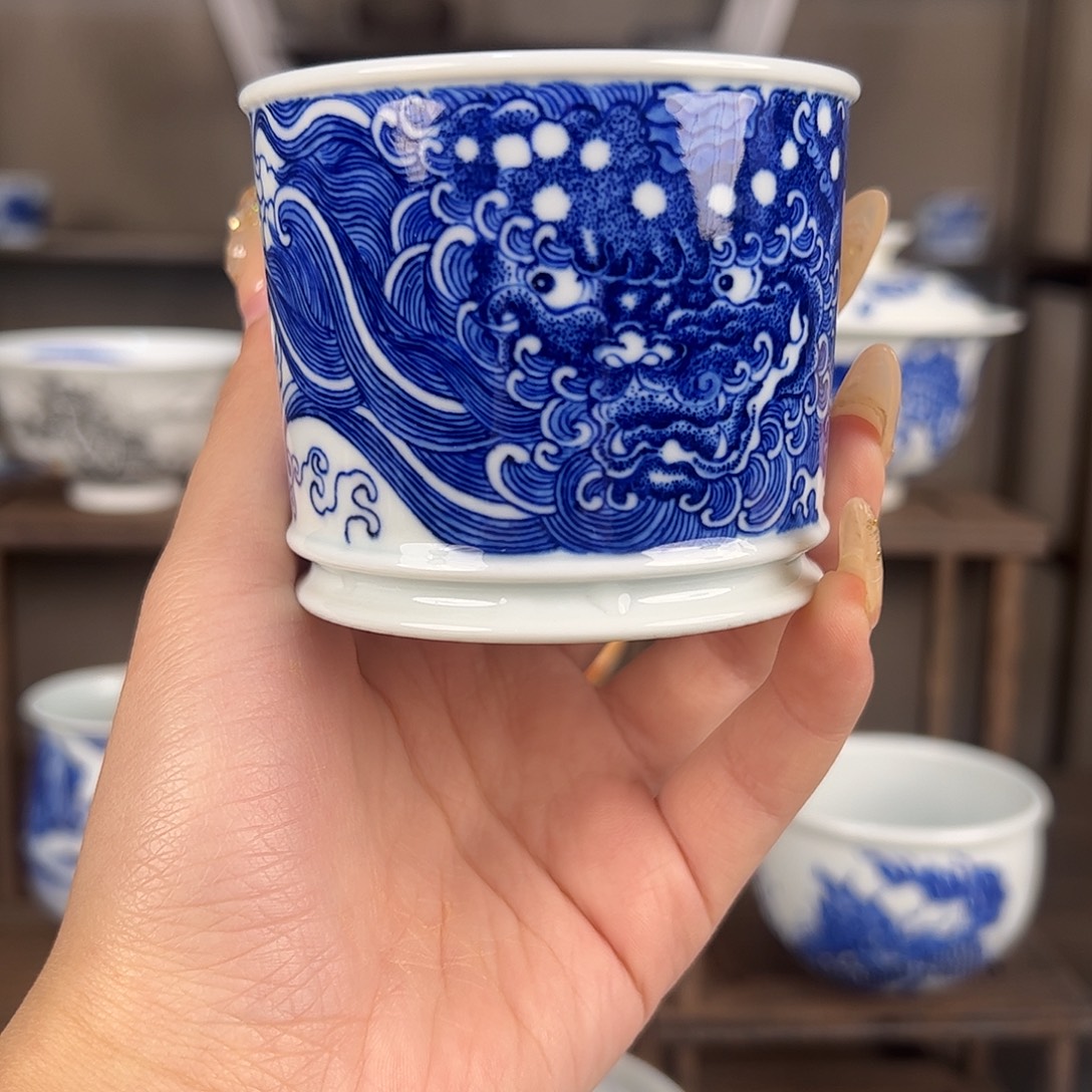 青***◎摆件陶景德镇手绘手工单杯