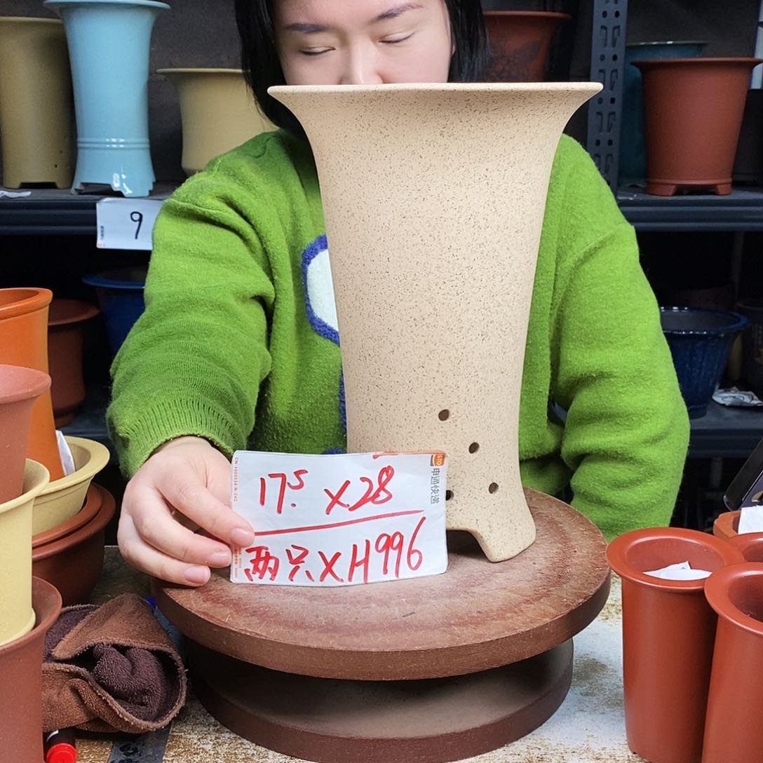 紫砂紫砂花盆两只XH996