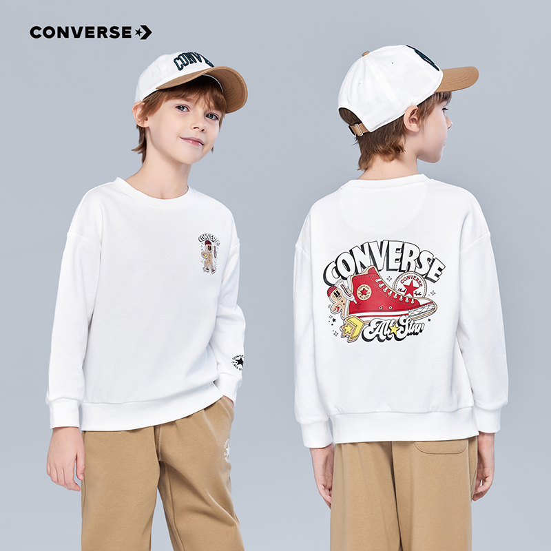 Converse匡威长袖时尚春秋季休闲儿童套头无帽卫衣CNVN-FW-J342