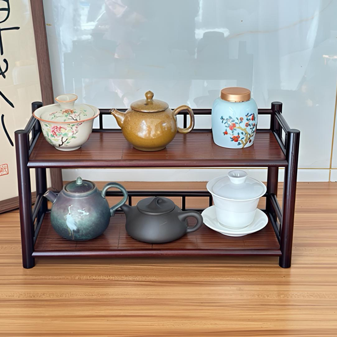 「清欢」楠竹壶架杯架复古收纳架茶具茶道手工中式家用国风简约落苏