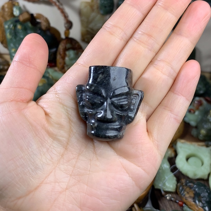 岫岩河磨玉（透闪石质玉）手把未镶嵌