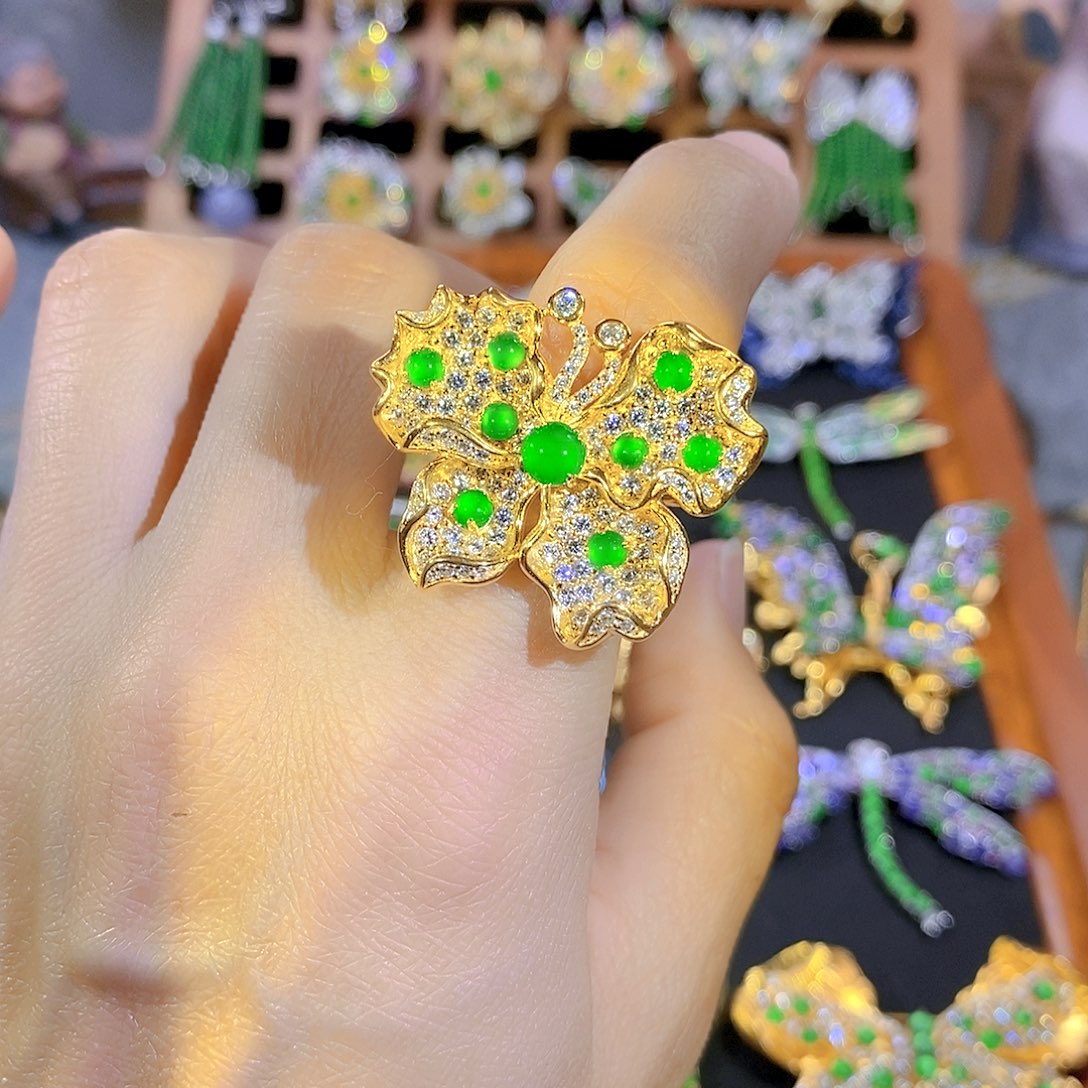 吊坠(不含链)银S925镶嵌翡翠