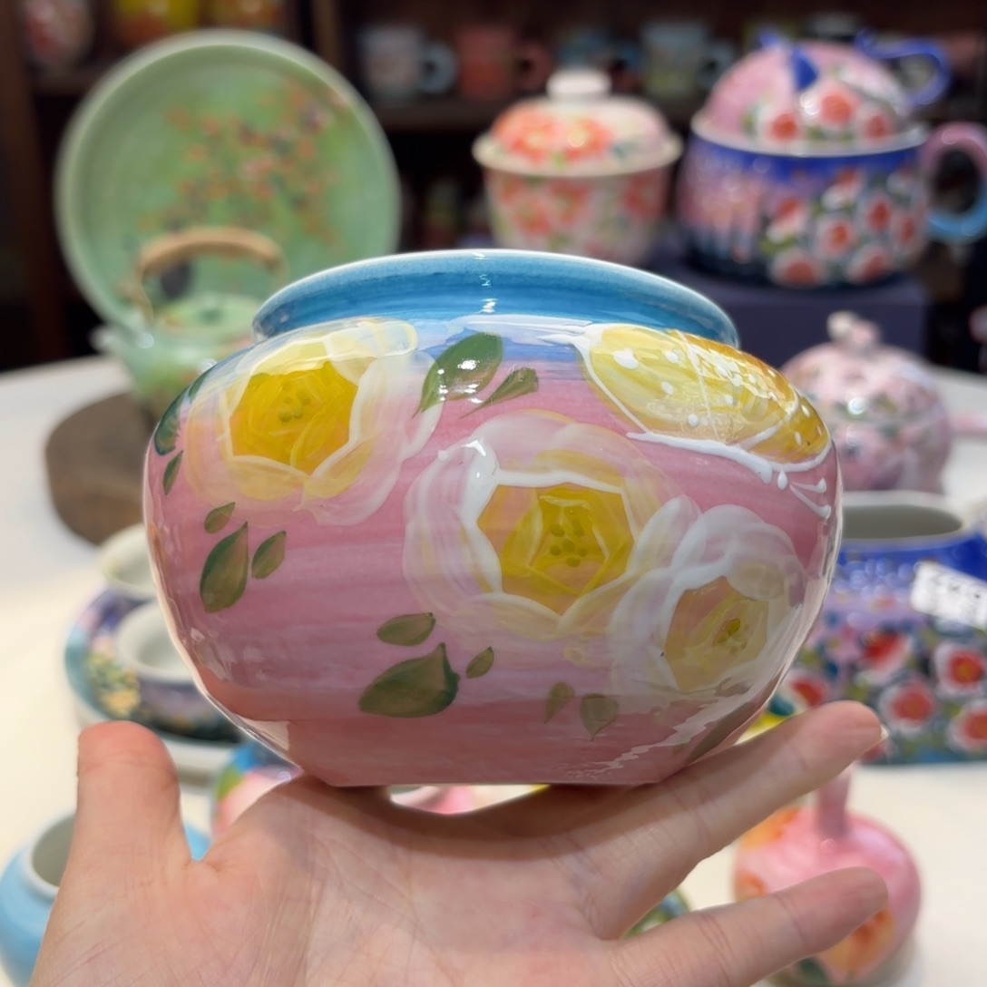 W*?景德镇手绘高温釉下彩陶瓷茶具