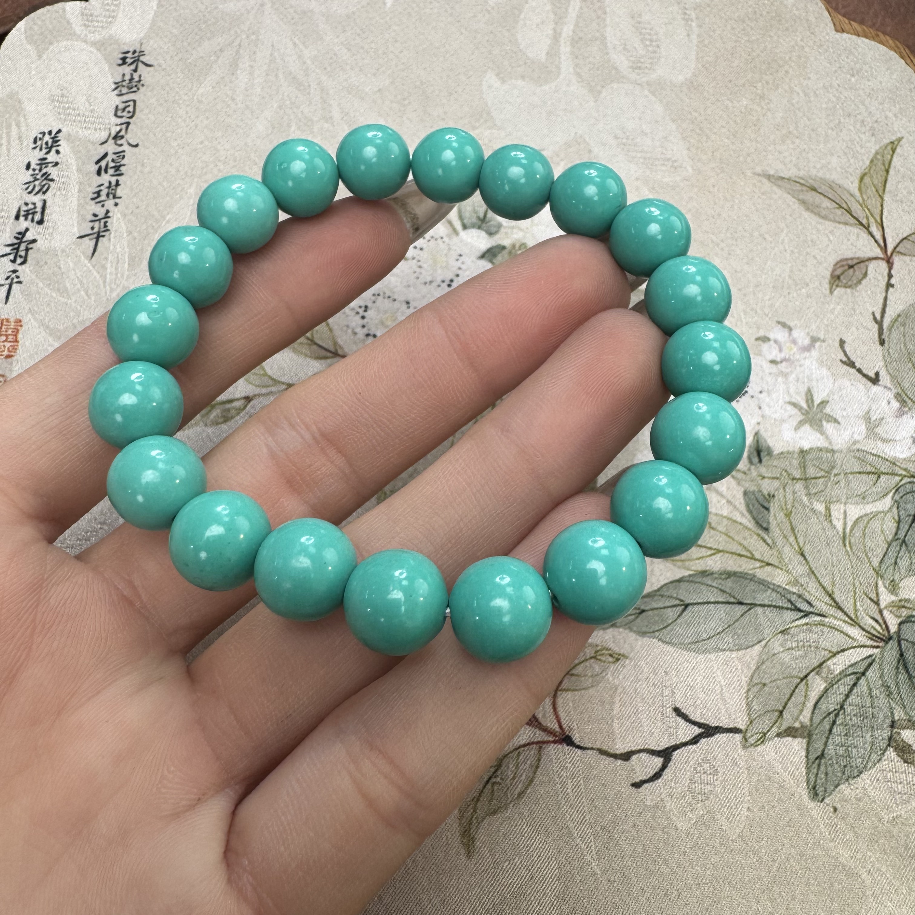 非金属珐琅手链 蓝色 1.0mi圆珠手串 K204