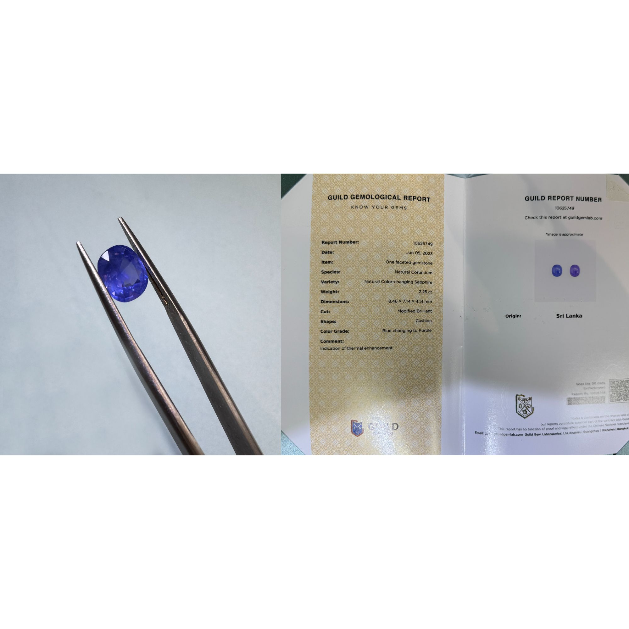 219  垫形切割 2.25ct  蓝宝石