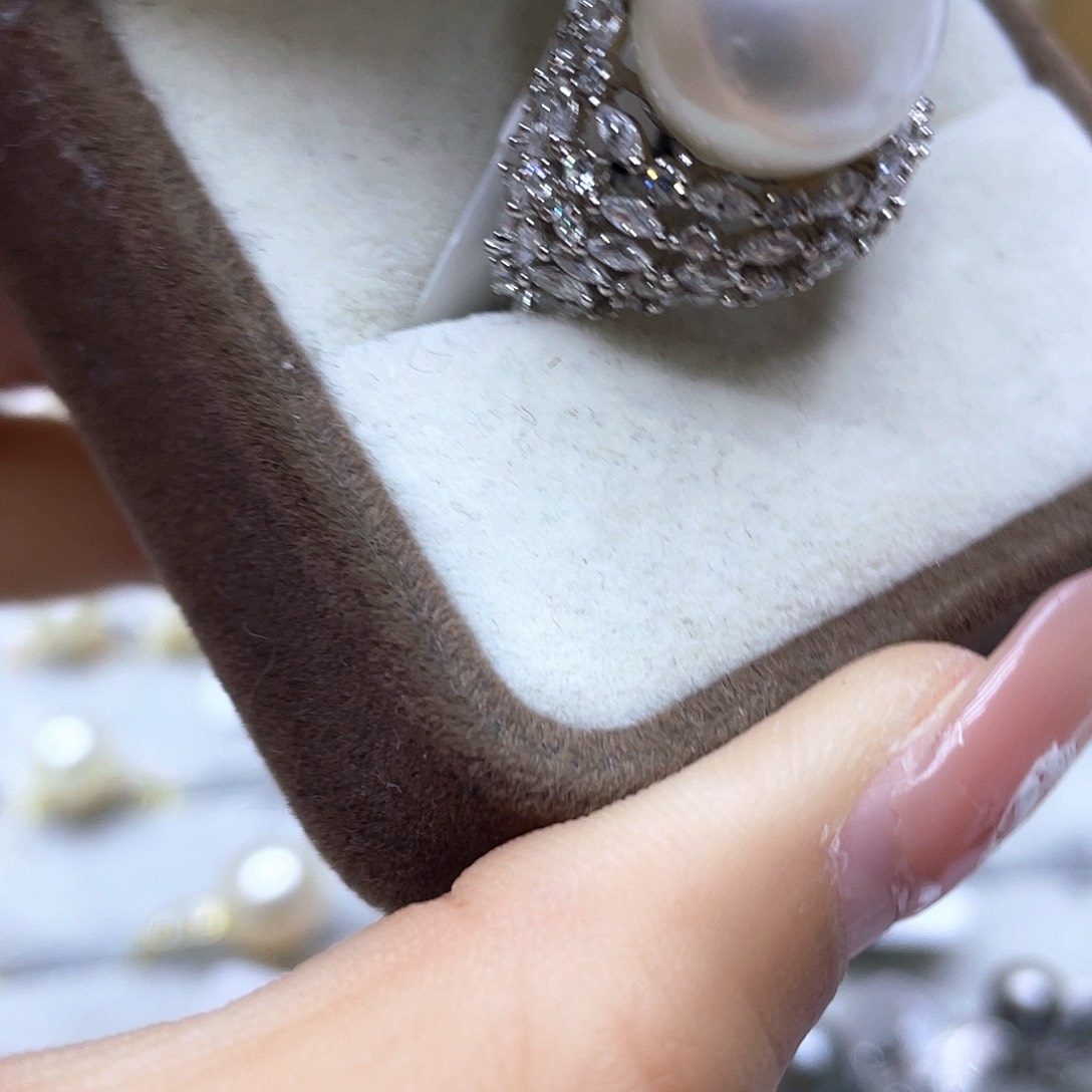 海水珍珠戒指银S925镶嵌