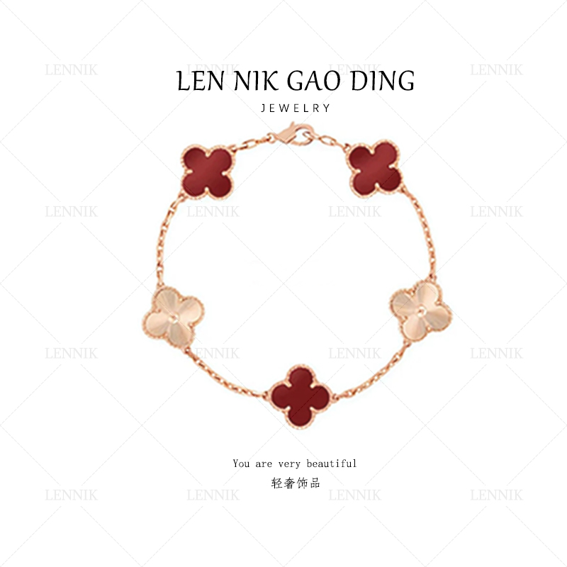 lennik/lennik-JJ轻奢经典时尚镭射金中花手链