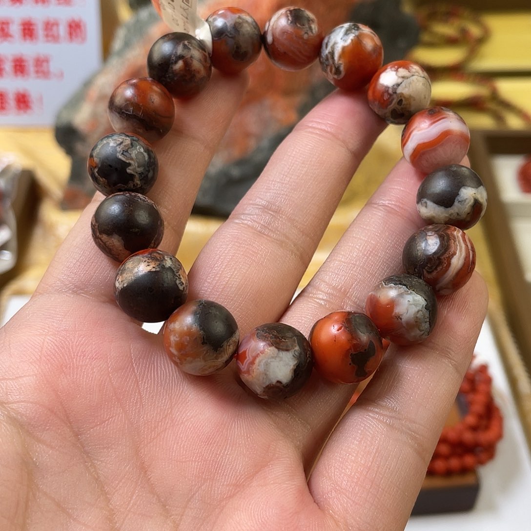 南红玛瑙未镶嵌手链13mm