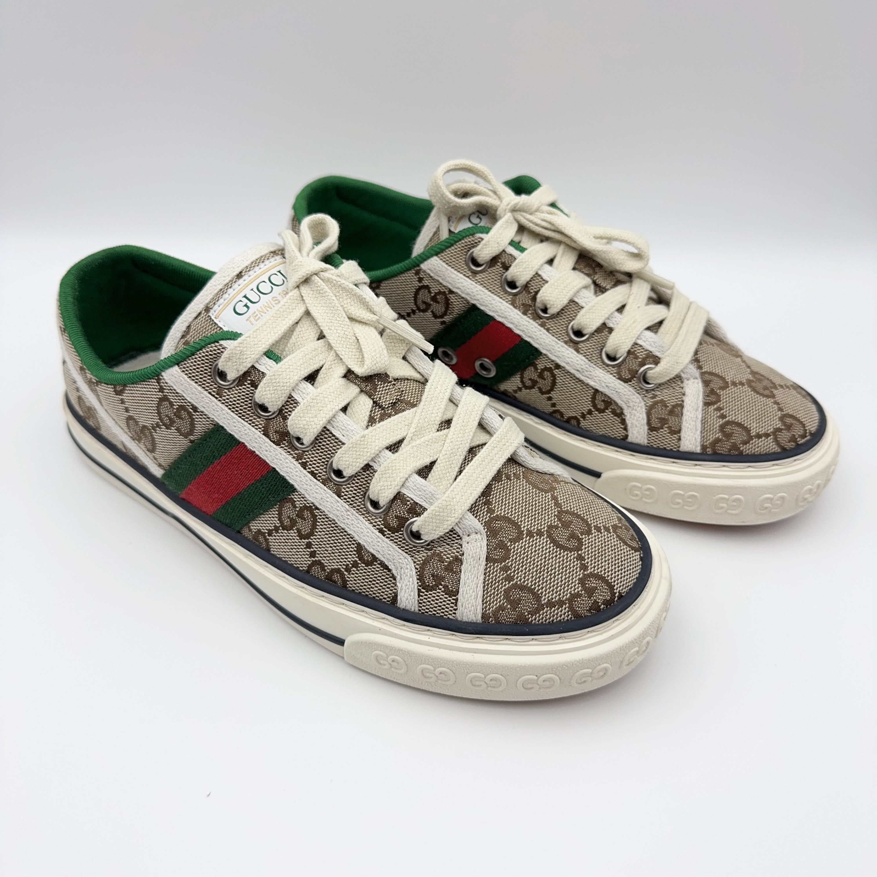 95新 GUCCI/古驰 /36码/1977低帮乌木色板鞋/00630