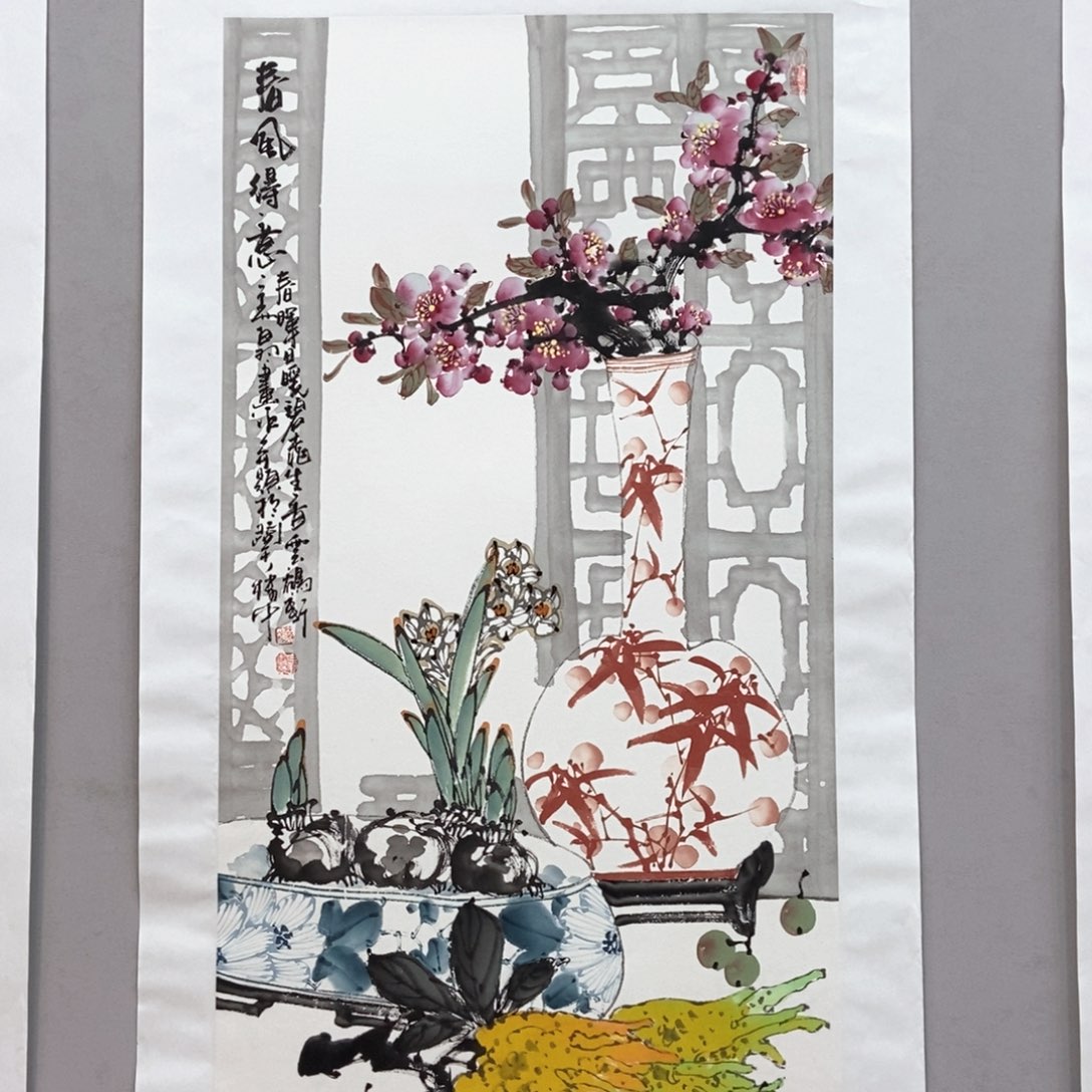 国画陈党明三尺真人真品