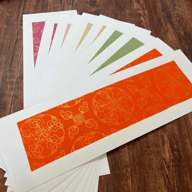 问纸楼· 5色宝葫芦蜡染宣纸10张套色半生熟加厚卡纸