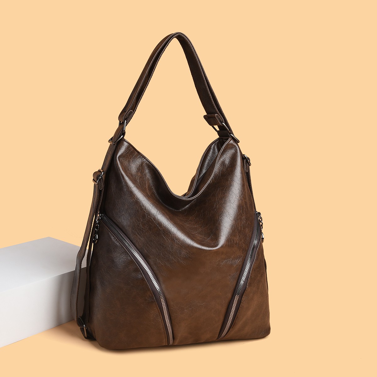 正  8430 棕色 女包 【长36高36厚16cm】