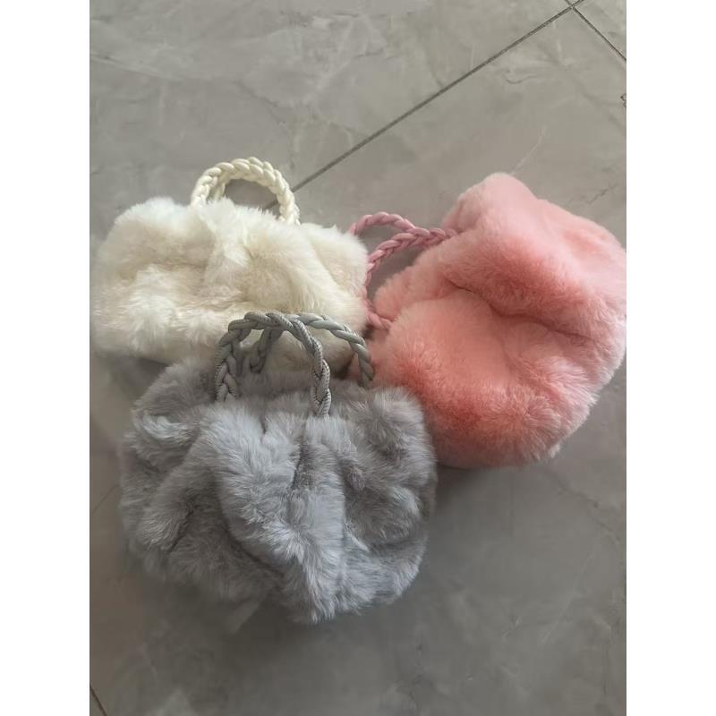 编织系毛绒包冬季 毛毛包包