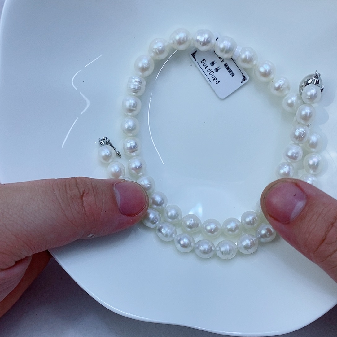 海水珍珠银S925镶嵌颈饰