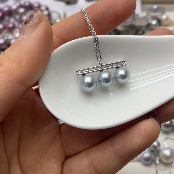 海水珍珠项链银S925镶嵌