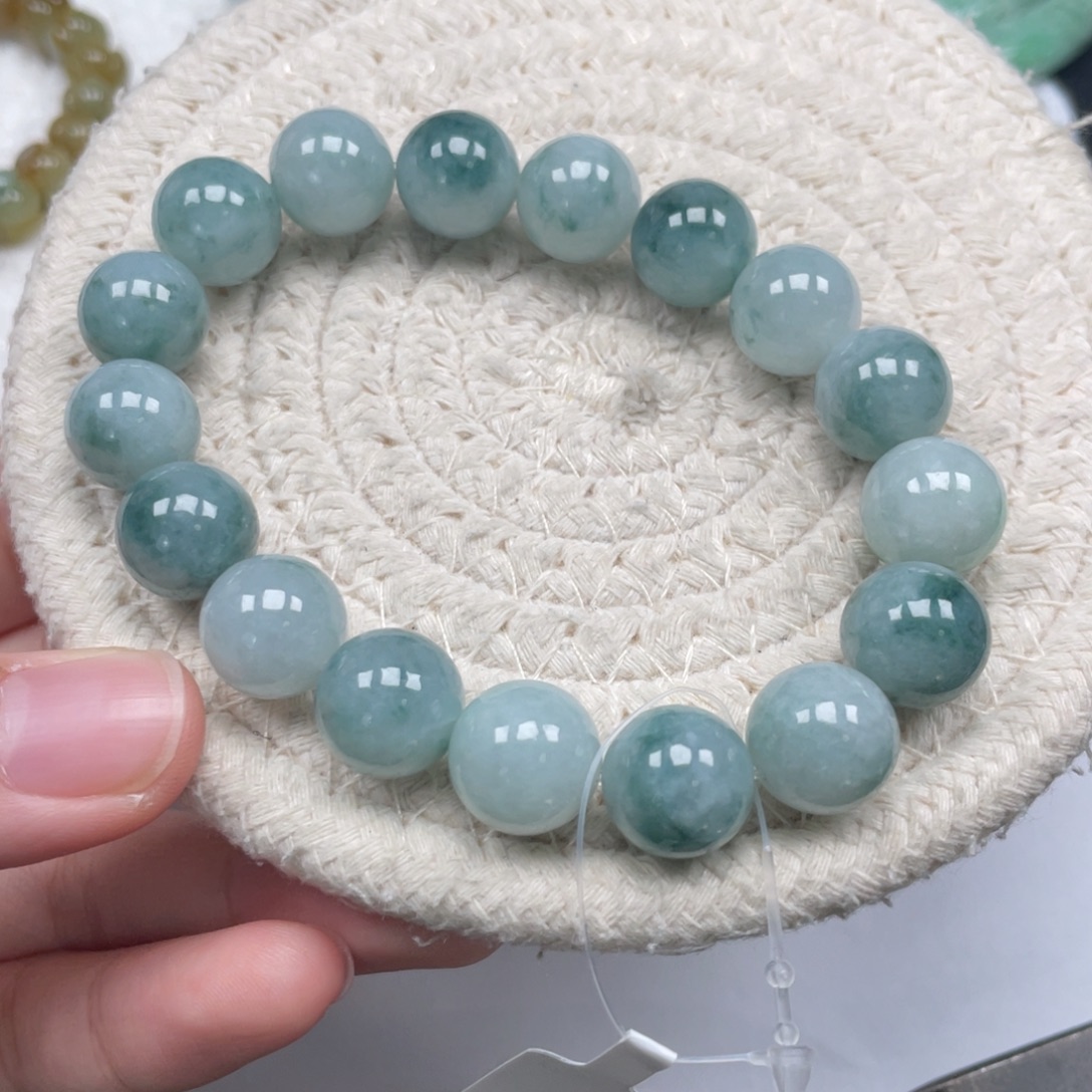 翡翠未镶嵌颈饰天然A货缅甸翡翠12.2mm