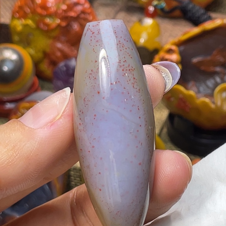 玛瑙/玉髓未镶嵌珠宝奇石收藏紫瓷红沙天珠2600米