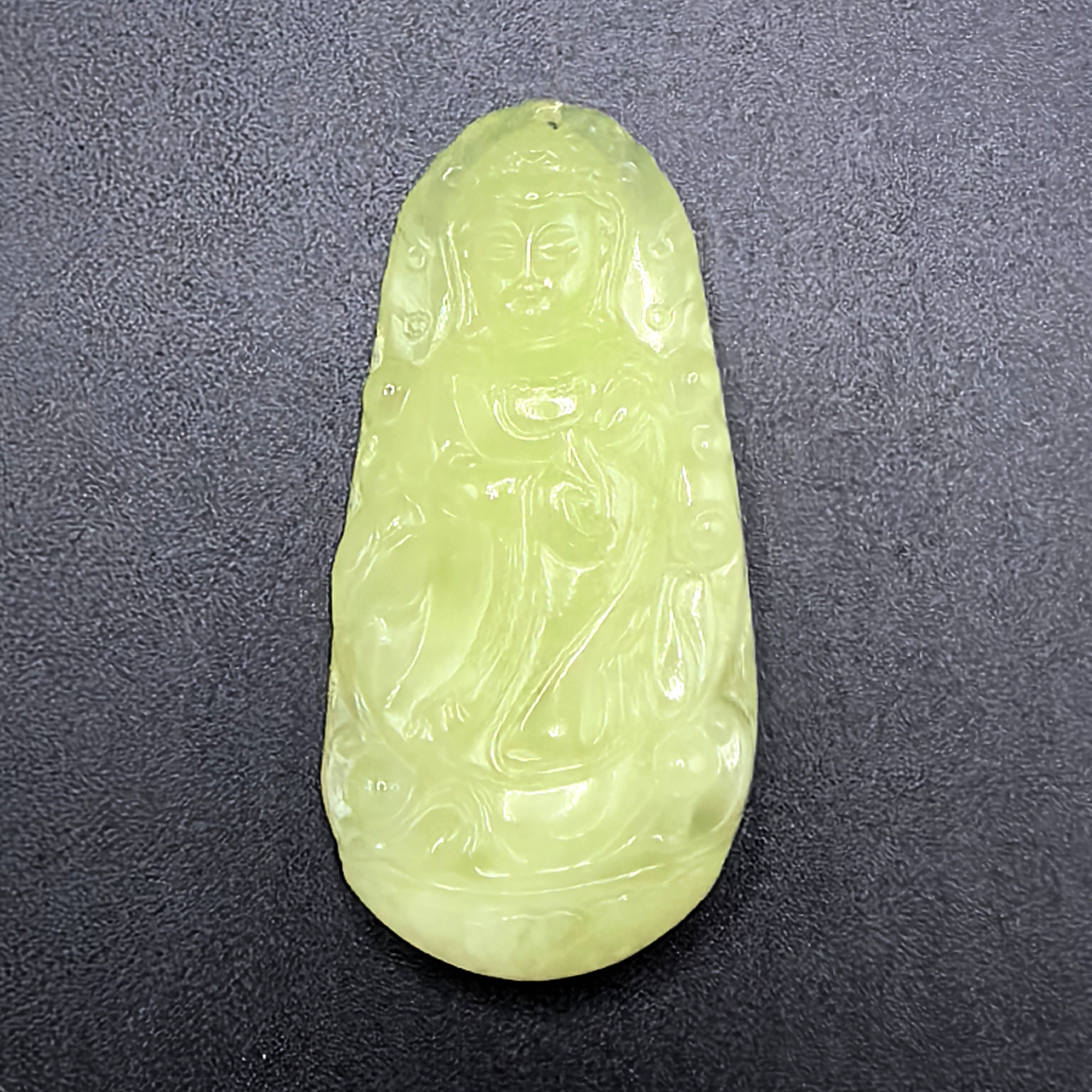 天然岫玉观音吊坠