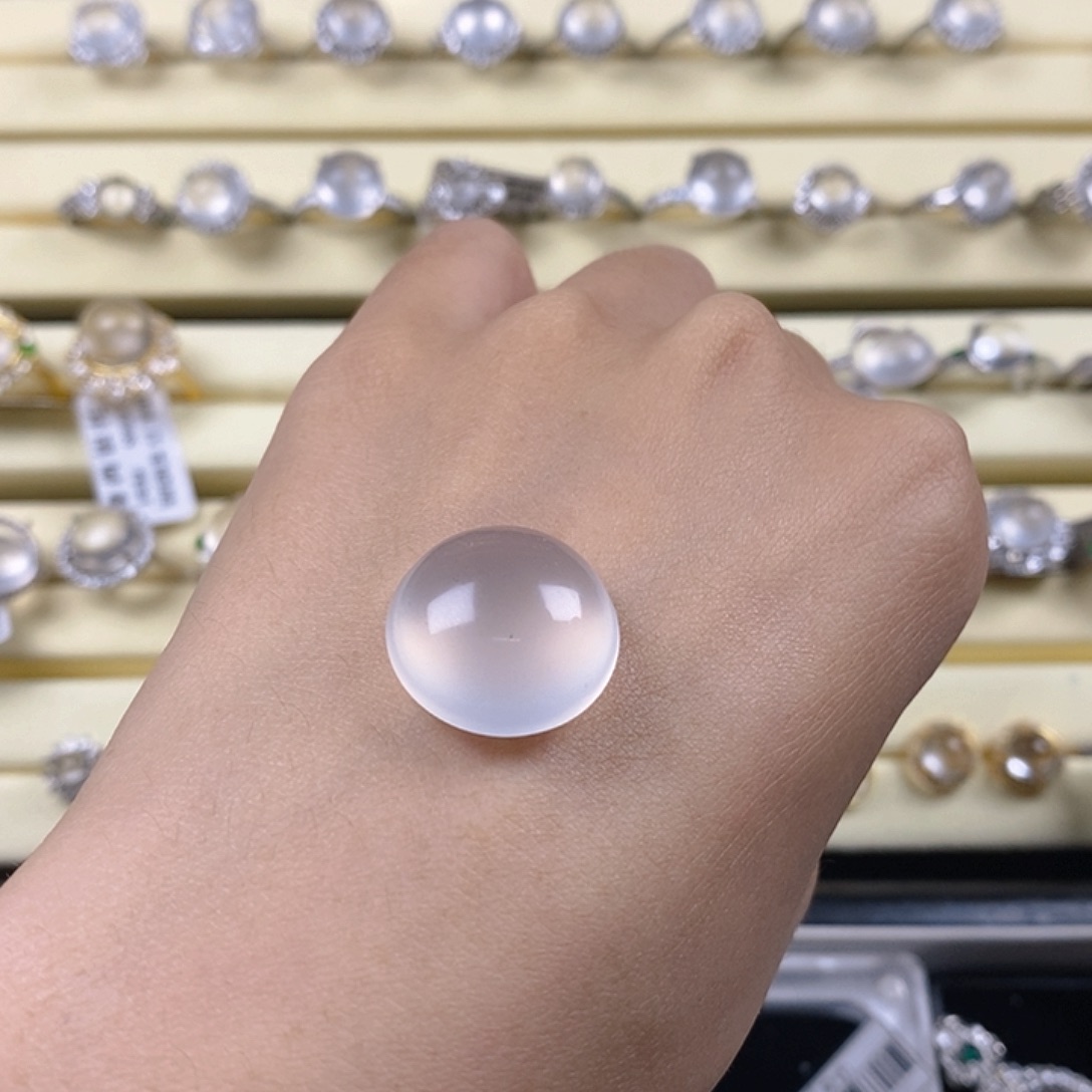 珈***一石英质玉银S925镶嵌戒指