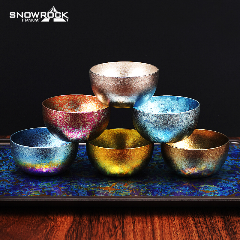 纯钛冰花圆底小茶杯