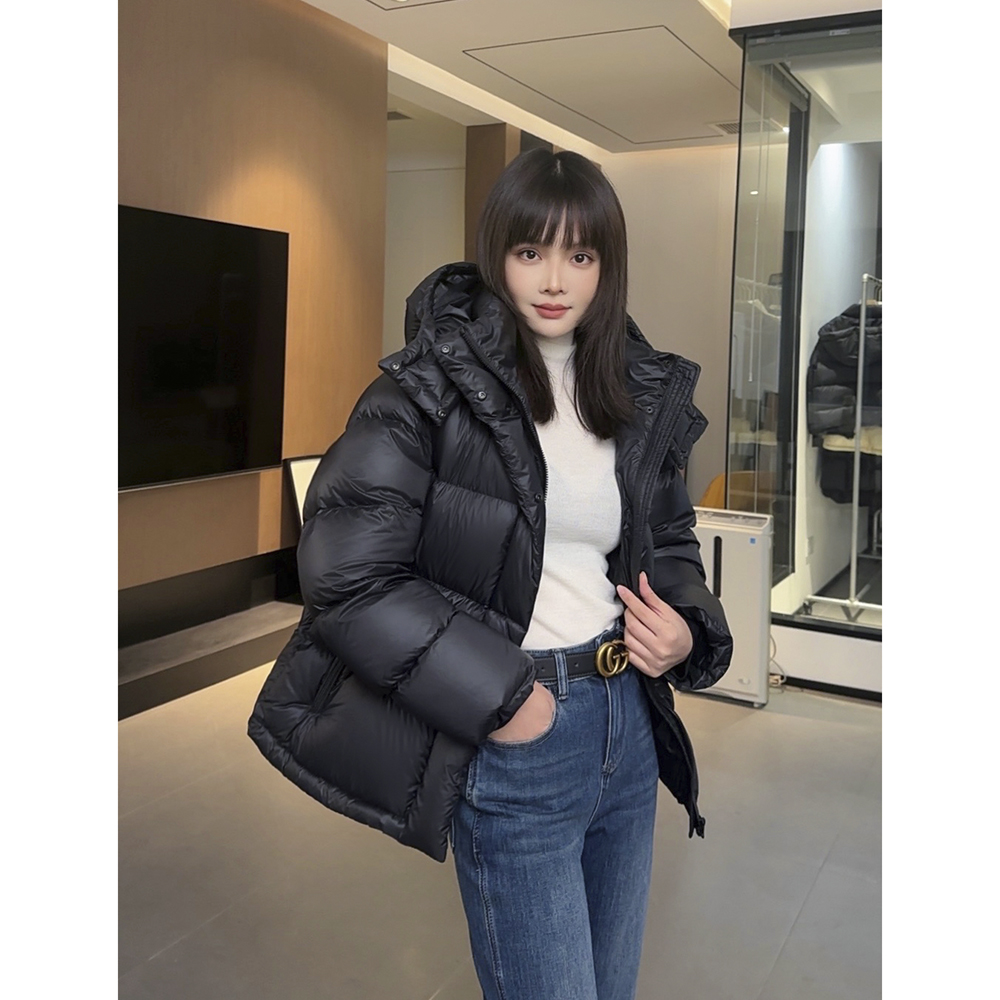 【拽姐】90白鹅绒 情侣装连帽羽绒服女短款24S1701