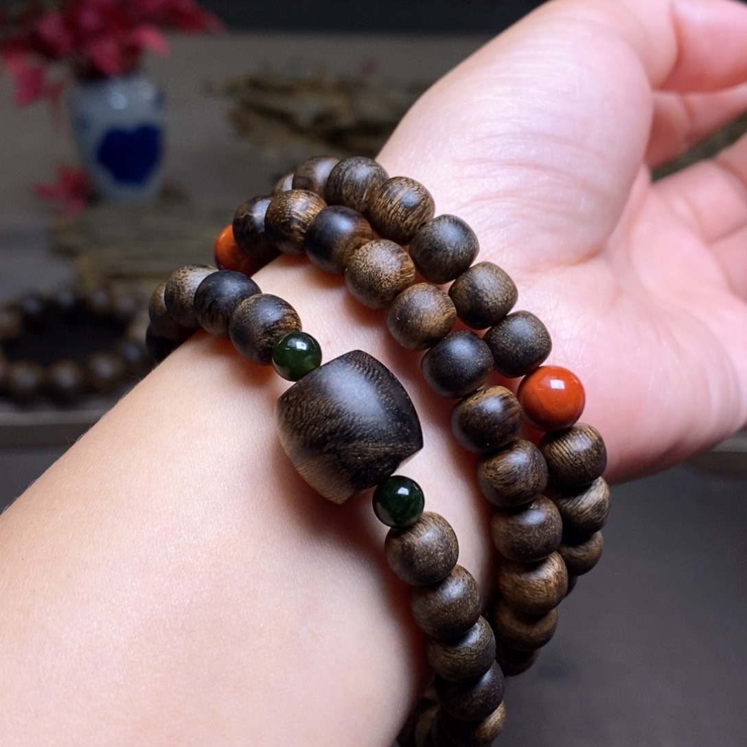 沉香手串越南芽庄瘤疤紫棋楠0.6 ✖️0.8配饰