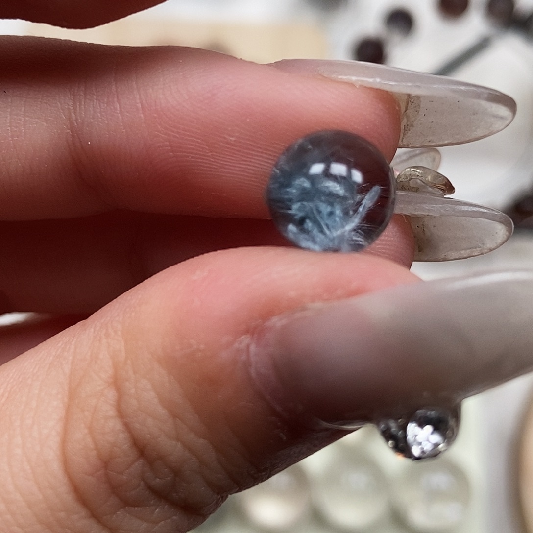 李***胆手链银S925镶嵌烟晶