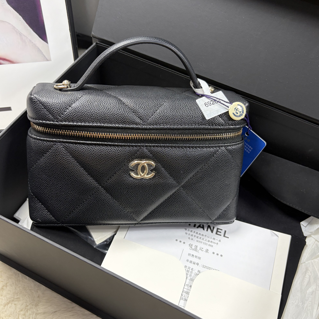 未使用 Chanel/香奈儿 香奈儿黑金大菱格lp盒子（25年 10月票）