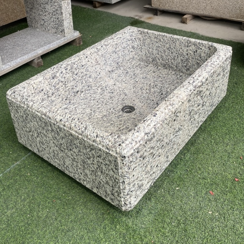 大理石水池庭院洗手盆户外一体天然石头水槽院子接水池石材拖把池