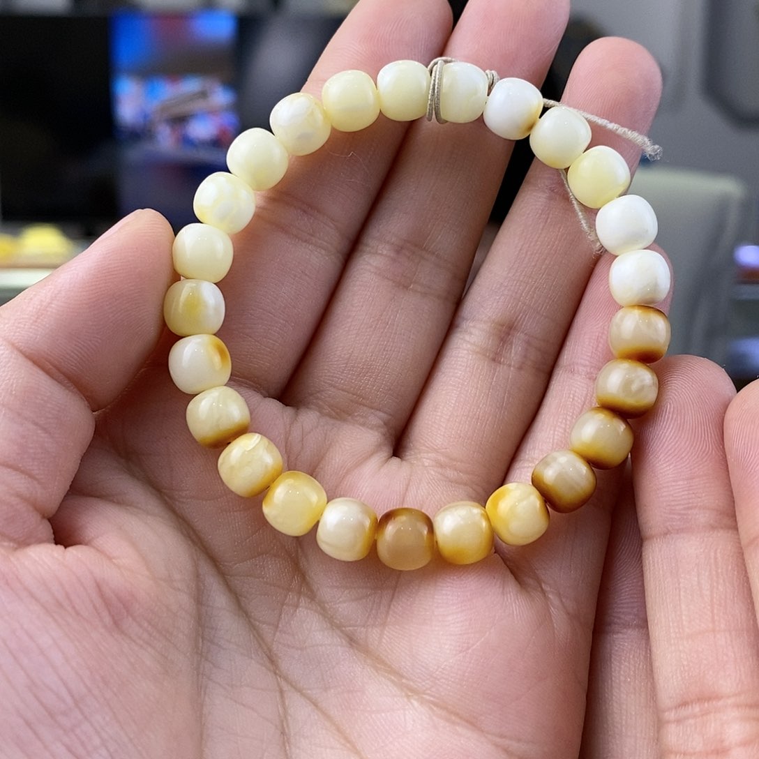 蜜蜡珠宝奇石未镶嵌蜜蜡手串7.5mm