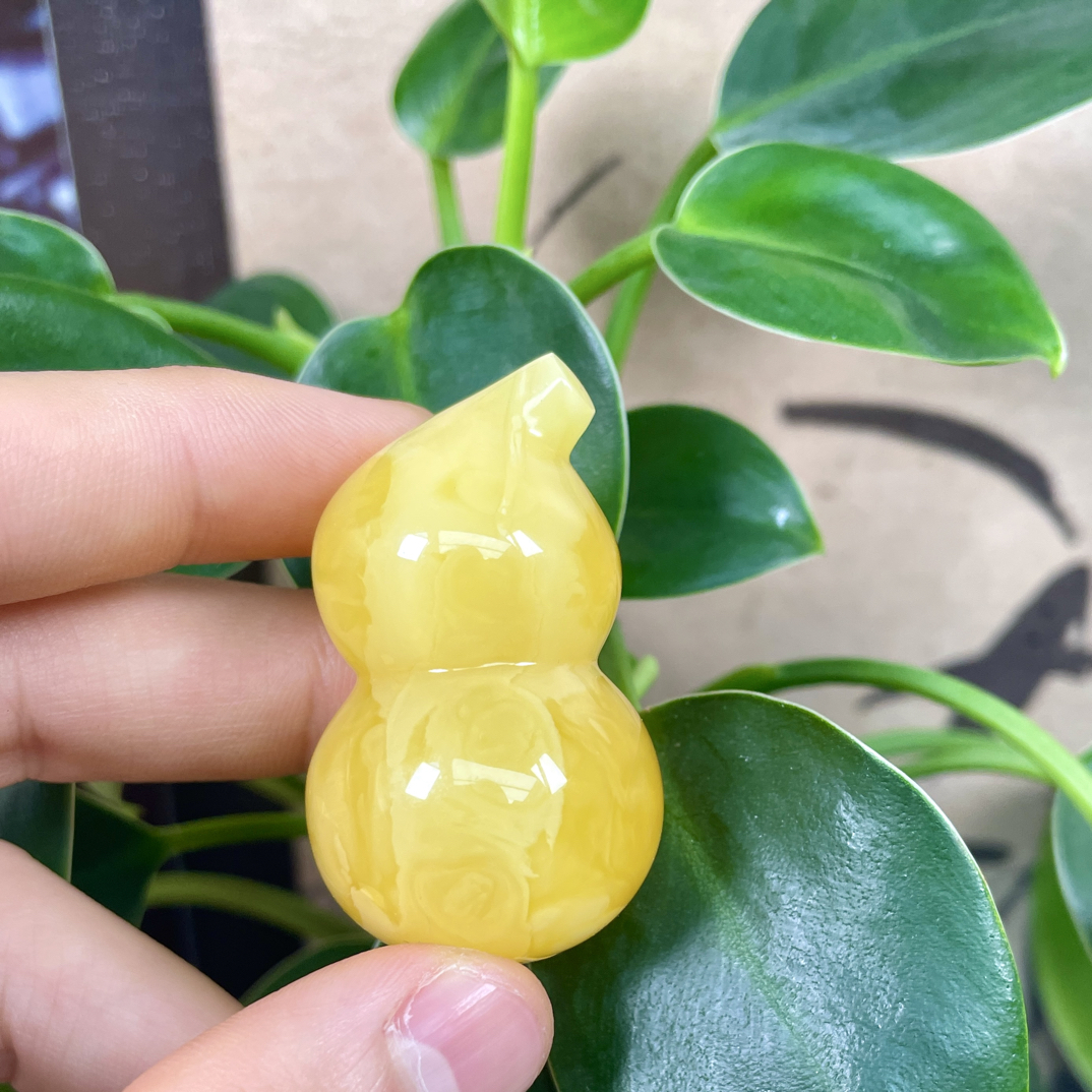 天然琥珀满蜡妖花葫芦46✖️23克重17.6
