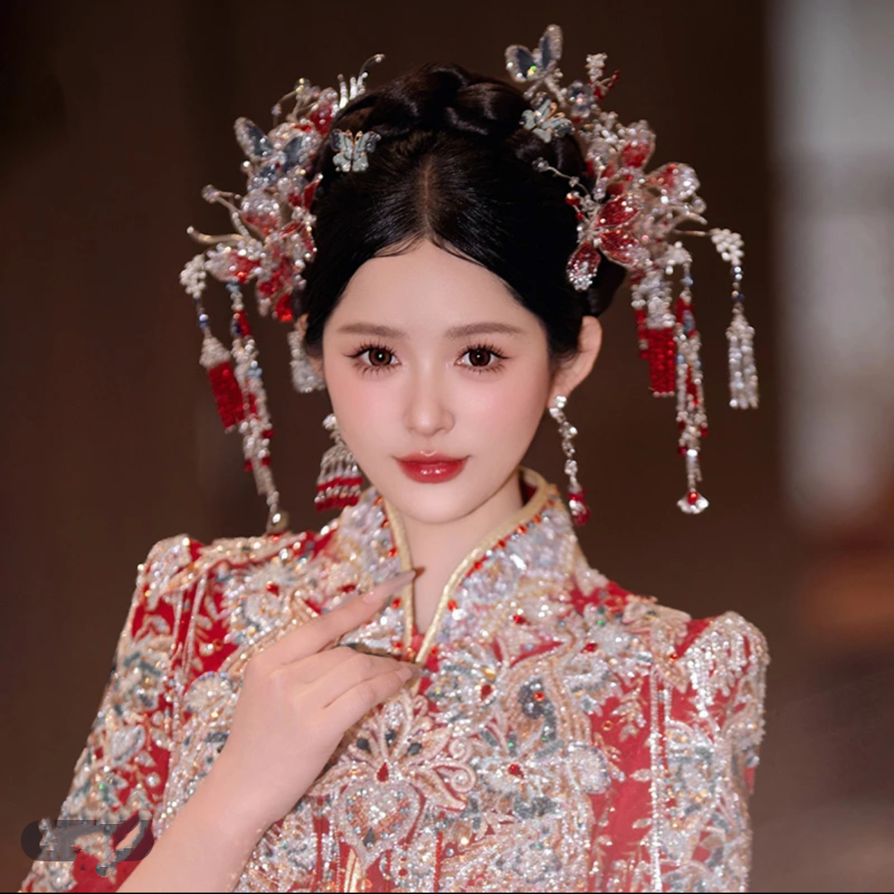 中式秀禾服新娘头饰复古简约结婚宫廷步摇凤冠霞大气簪子新娘