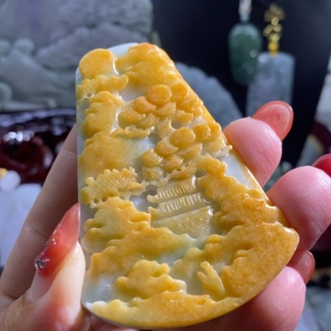 【闪购商品】颈饰未镶嵌翡翠山水