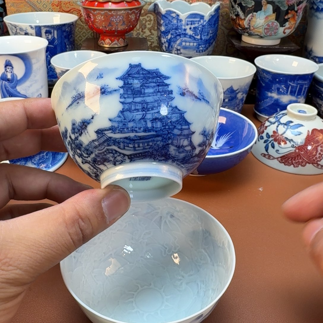 几***凡杯子陶景德镇全手工手绘陶瓷