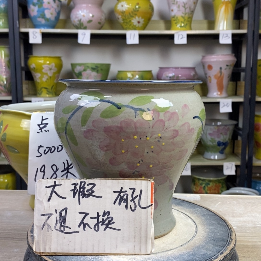 景德镇手工手绘陶瓷花盆