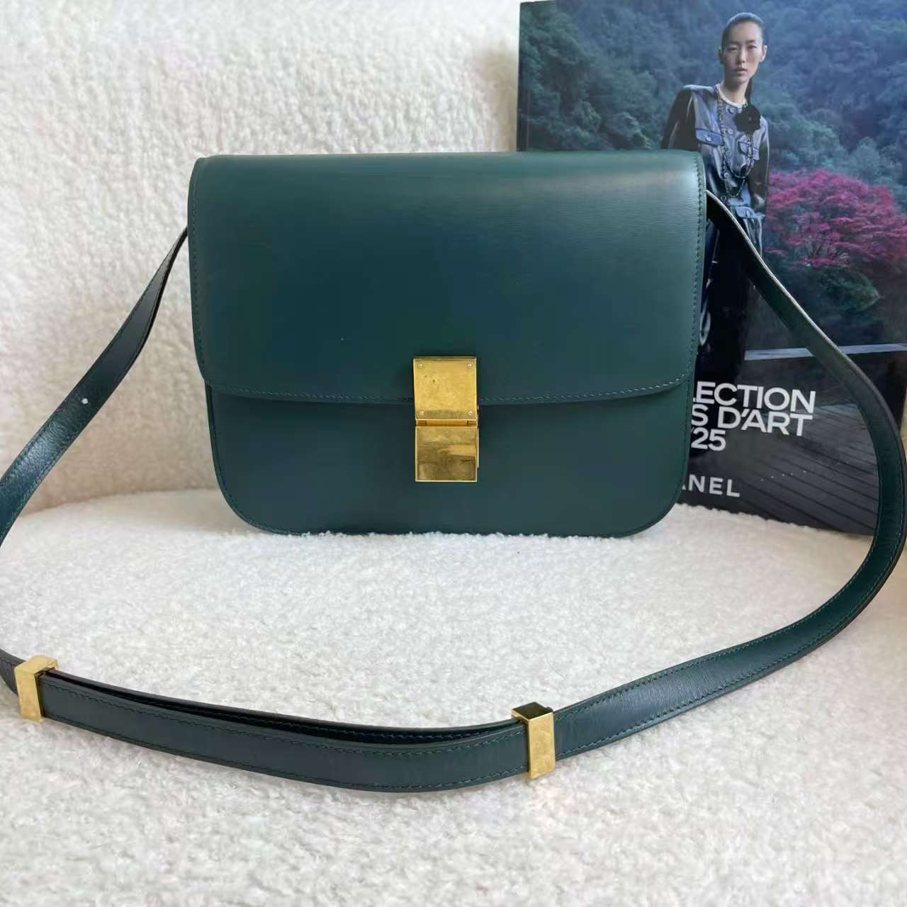 99新 Celine/思琳 绿box中号包/22587633/12期免息/代卖服务