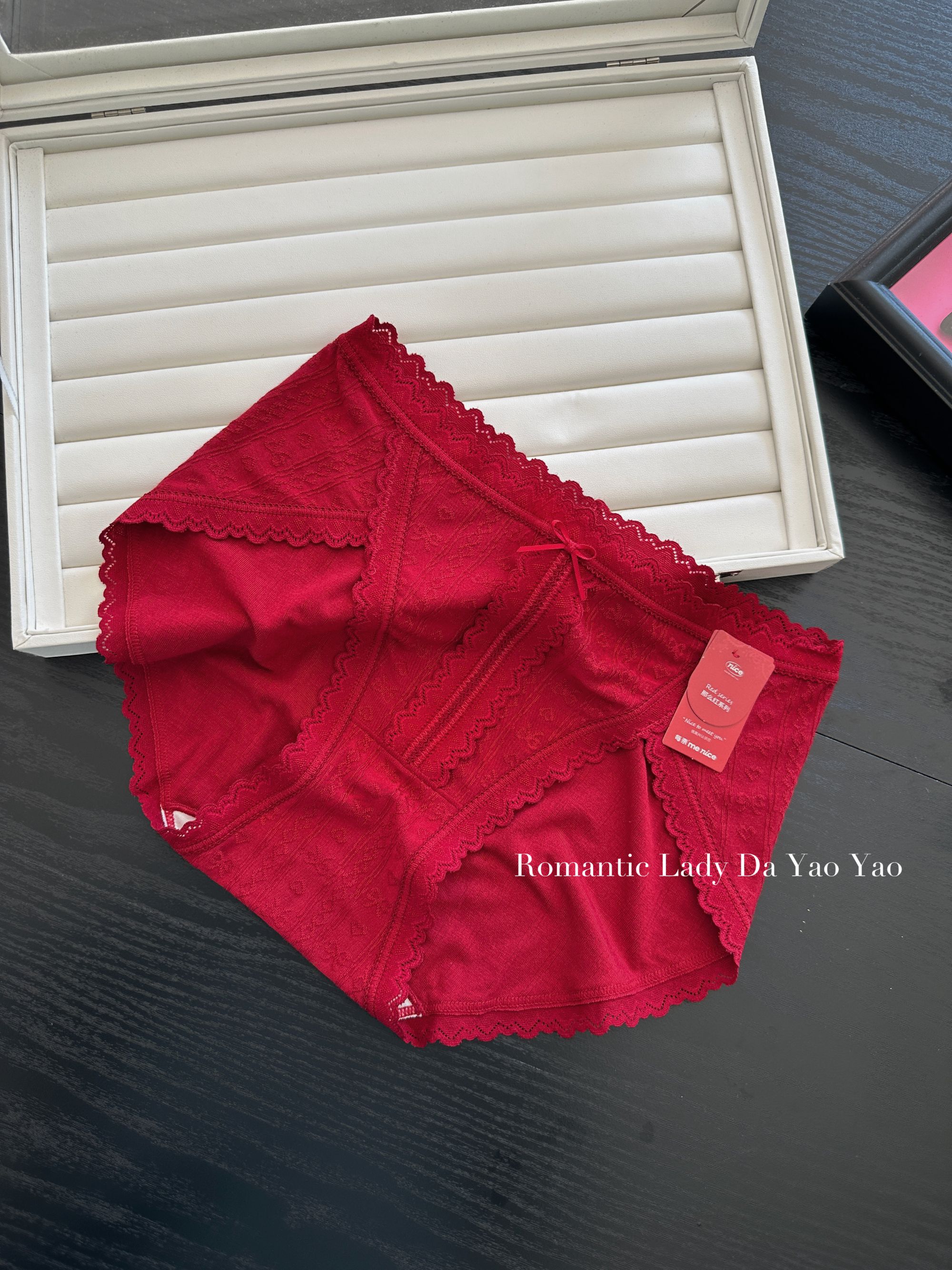 【每奈-新年红】可能会掉浮色 介意勿拍新年女士高开叉红色内裤