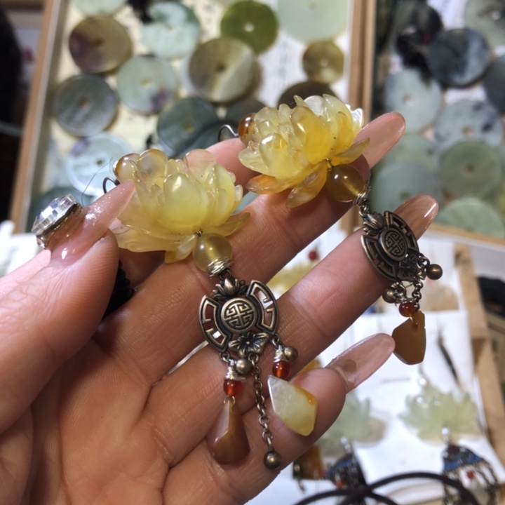 岫玉岫玉耳环未镶嵌