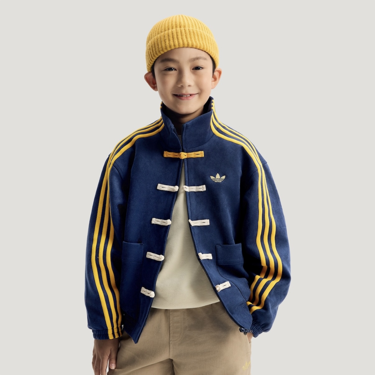 adidas/阿迪达斯大童KINT JACKET新中式休闲针织夹克外套 KT4998