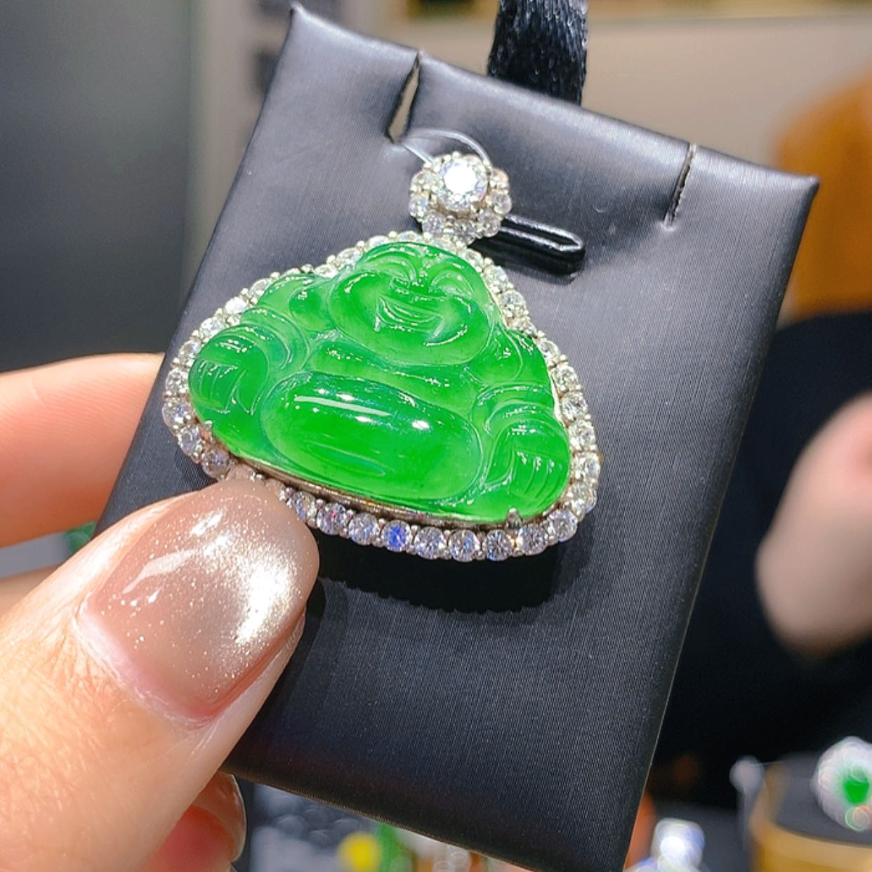 【闪购商品】翡翠颈饰银S925镶嵌5柒姐