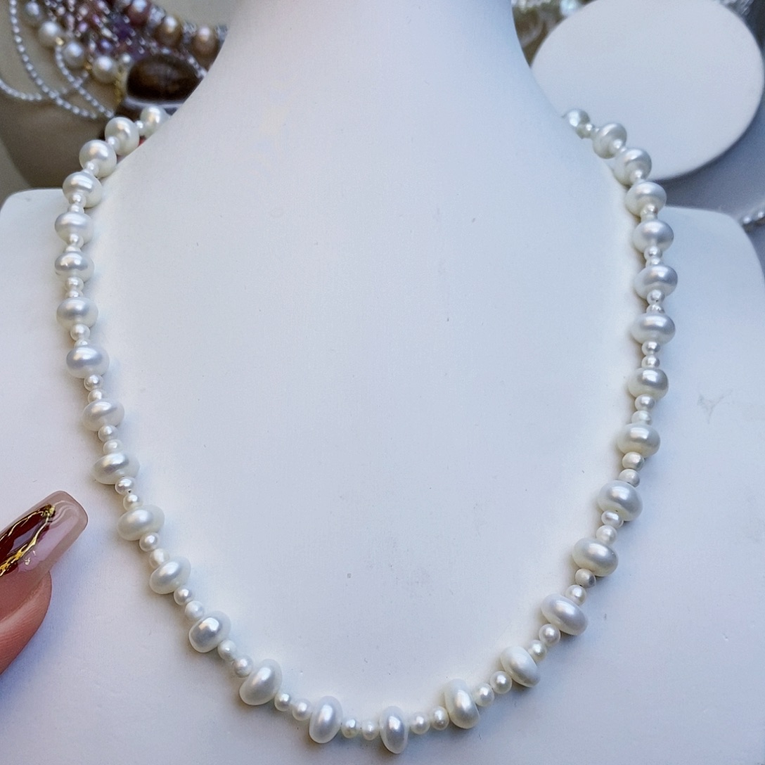 淡水珍珠颈饰银S925镶嵌