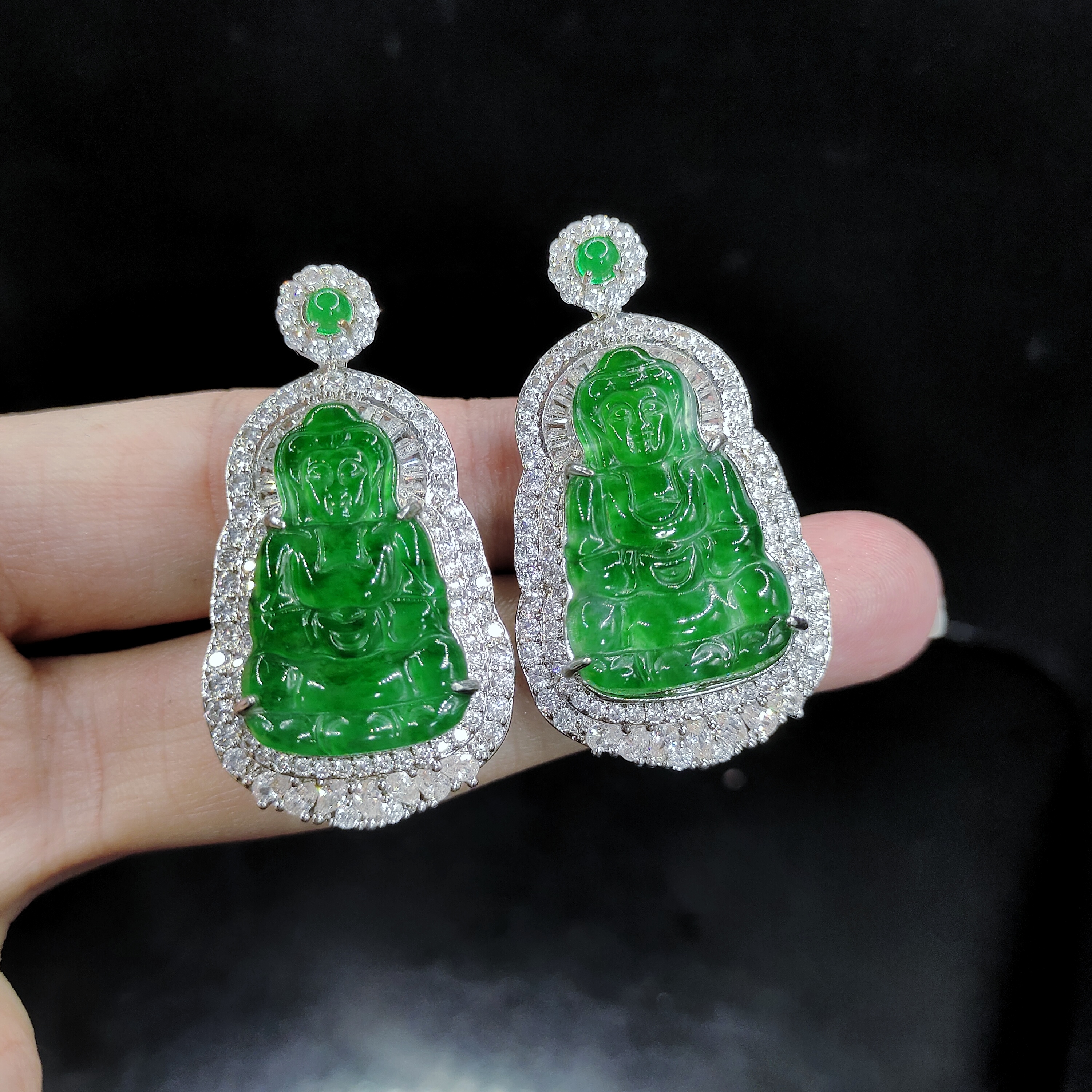 【李想精选】翡翠观音吊坠赠链Y43【多样性发其一】约25-14mm