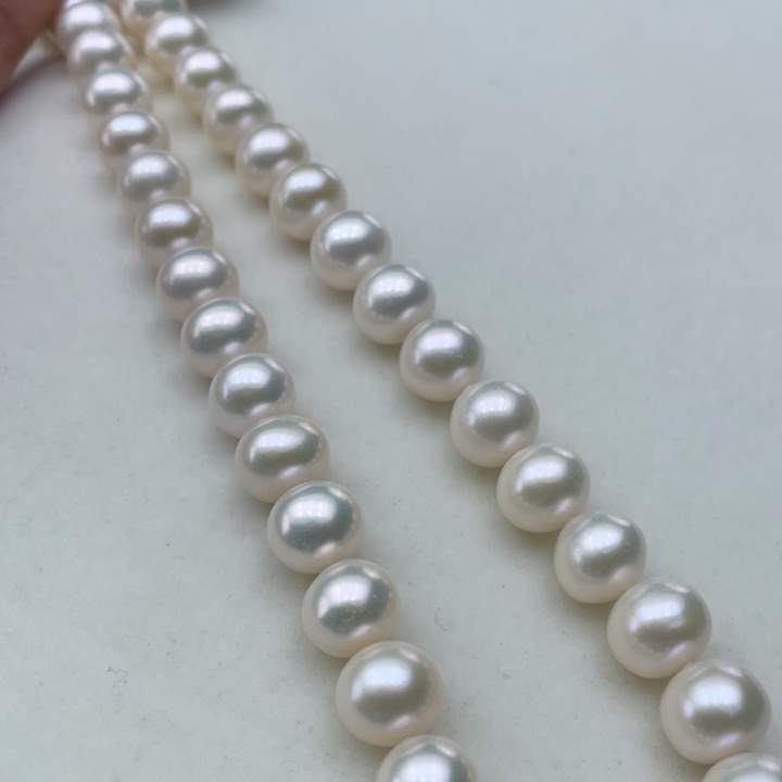 淡水珍珠银S925镶嵌颈饰卡11.5极光炫彩高品