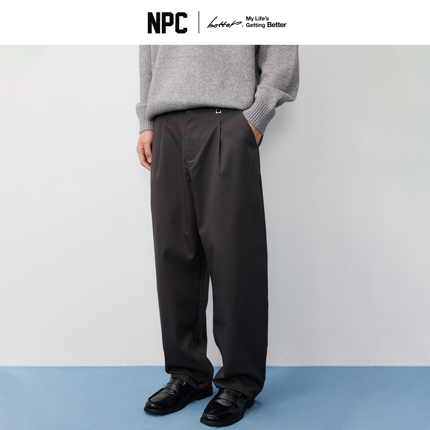 NPC潮牌流光风莱赛尔棉休闲长裤弯刀裤透气宽松舒适秋NP57TR25