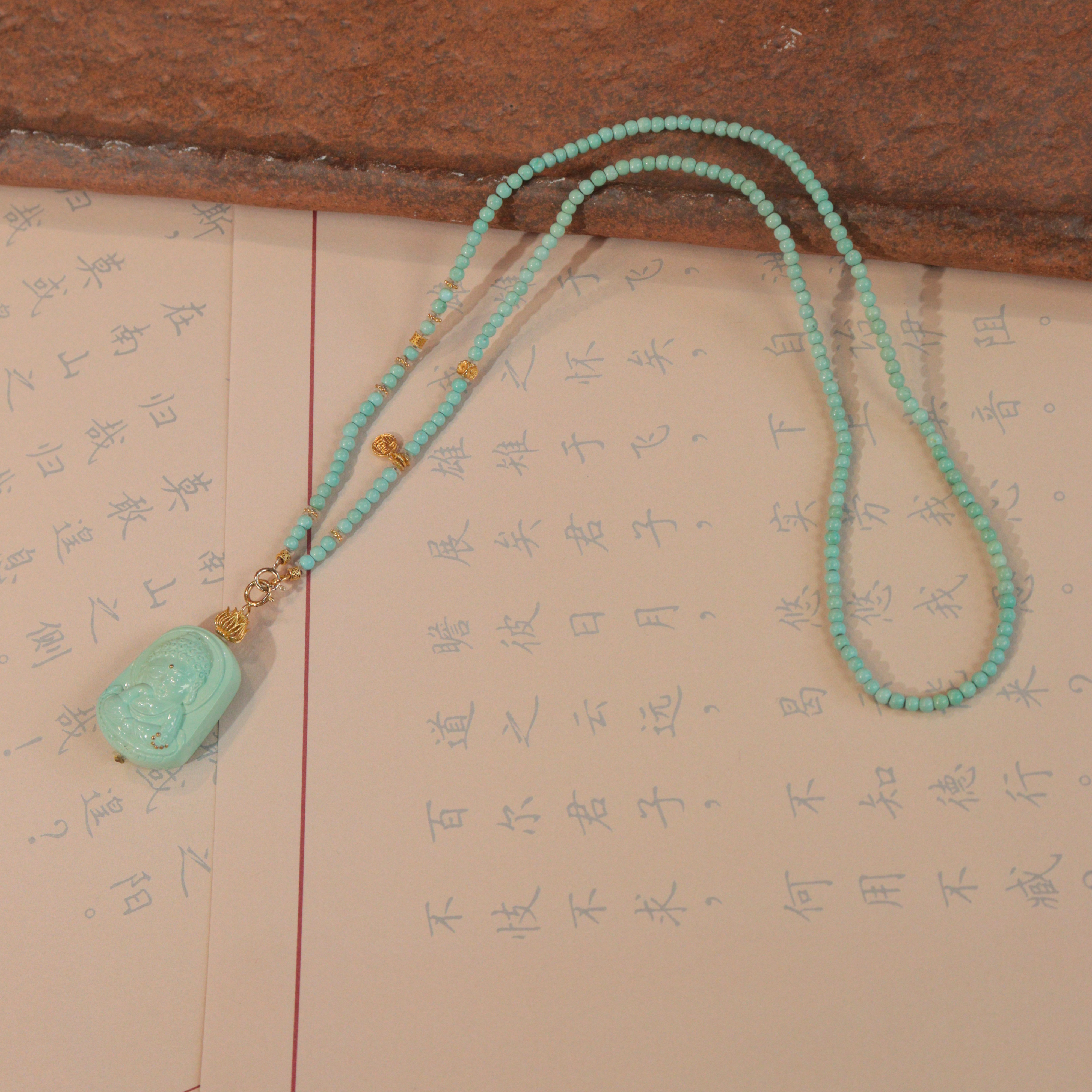 霖泽|绿松石宝宝佛项链18k金LZ2025122205