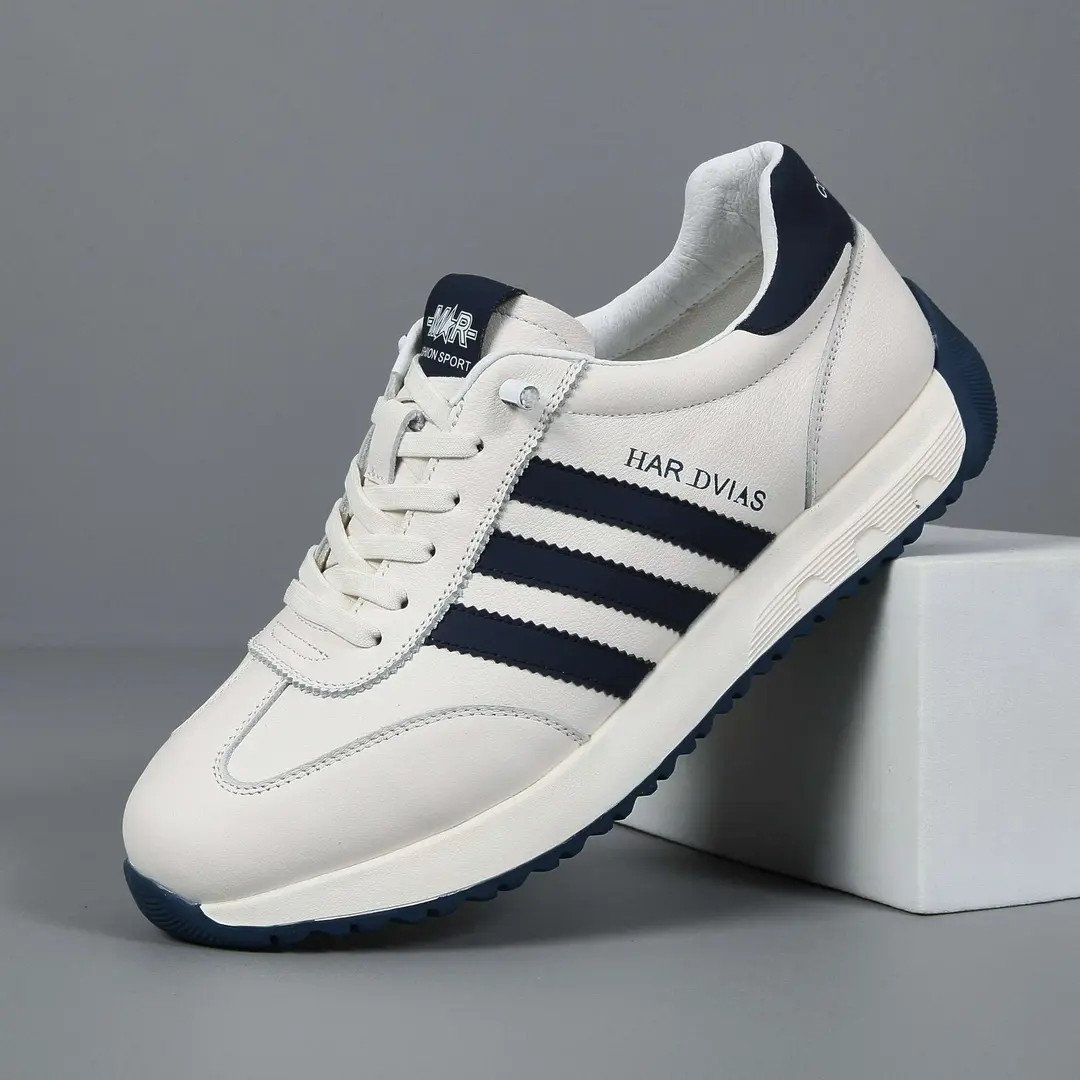 德训鞋阿甘鞋透气系带拼色休闲皮鞋春季夏秋季春夏款百搭男士软底