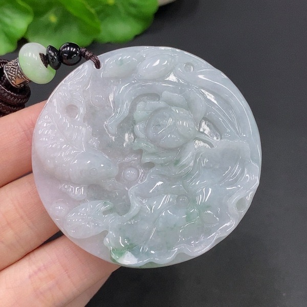 D47-天然A货翡翠-年年有余