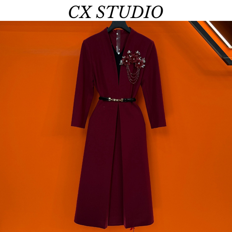 YC编码55 经典收腰轻奢时尚连衣裙（定制女装）CX179